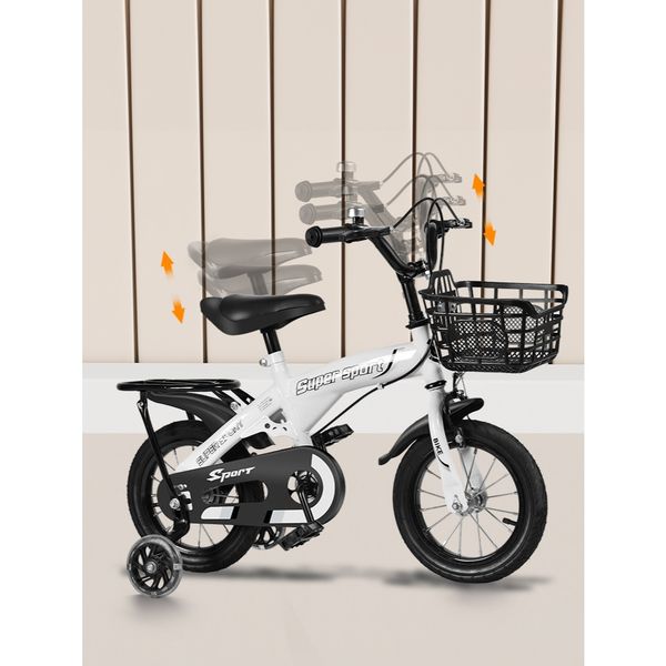 Xe đạp trẻ em 16 inch - bánh phụ, giỏ trước, khung thép chắc chắn