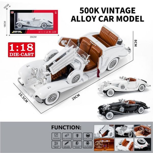 Xe mô hình xe hơi cổ điển 500k vintage – tỉ lệ 1:18 – hợp kim