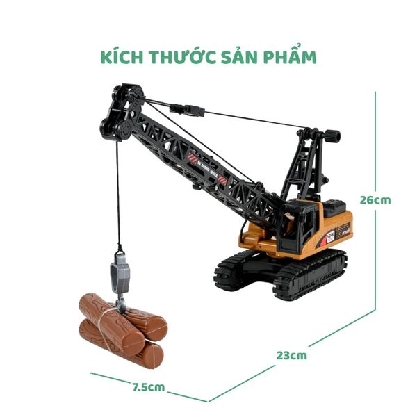 Xe cần cẩu trục hợp kim – mô hình xe công trình tỉ lệ 1:40