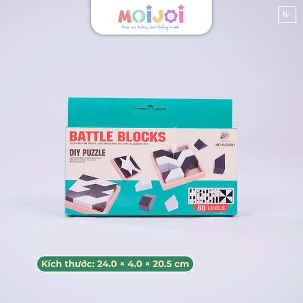 Bộ xếp hình tư duy chiến thuật 80 thử thách phát triển tư duy logic cho trẻ Battle Blocks - Moijoi