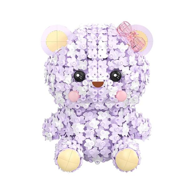 Mô hình lắp ráp gấu hoa Flower Bear 2169 DIY trang trí decor WL1988 mảnh