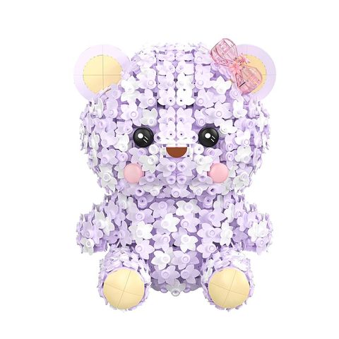 Mô hình lắp ráp gấu hoa Flower Bear 2169 DIY trang trí decor WL1988 mảnh