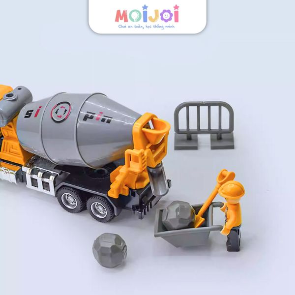 Xe công trình mô hình kim loại 1:50 – Xe ben / Xe trộn / Xe cẩu / Xe xúc – Bánh lăn, chi tiết chân thực