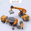 Xe công trình mô hình kim loại 1:50 – Xe ben / Xe trộn / Xe cẩu / Xe xúc – Bánh lăn, chi tiết chân thực