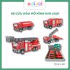 combo 4 xe cứu hỏa mô hình kim loại tỉ lệ 1:50 phun nước /bồn nước/thang nâng/cần cẩu