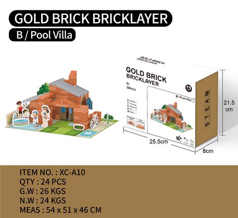 Bộ mô hình xây dựng Gold Brick Bricklayer – Biệt thự hồ bơi