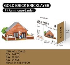 Bộ lắp ráp nhà vườn nông thôn gạch mini gold brick