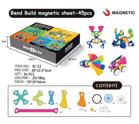 Bộ lắp ráp uốn dẻo nam châm Bend Build – 45 chi tiết sáng tạo mô hình