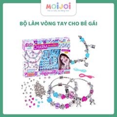 Bộ đồ chơi cho bé gái tự làm trang sức vòng tay, vòng cổ, tự thiết kế sáng tạo DIY hợp kim kèm charm