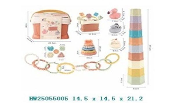 Bộ xếp hình cầu vồng montessori đa dạng hình khối – phát triển trí tuệ & tư duy cho bé