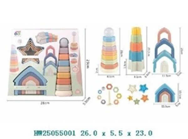 Bộ xếp hình cầu vồng montessori đa dạng hình khối – phát triển trí tuệ & tư duy cho bé