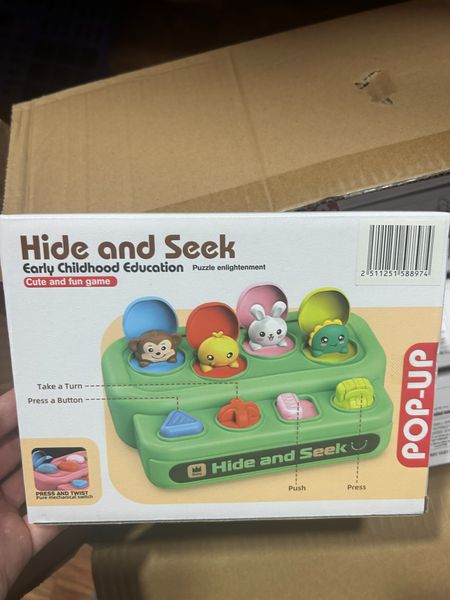 Đồ chơi cho bé hộp Ú Òa pop-up vận động tinh hide and seek - đồ chơi trẻ em rèn phản xạ cho bé