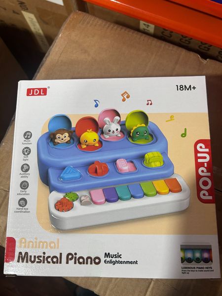 Bộ đồ chơi hộp ú òa pop-up và đàn piano mini – Đàn phím nhiều màu kèm thú bật lên, đồ chơi âm nhạc cho bé