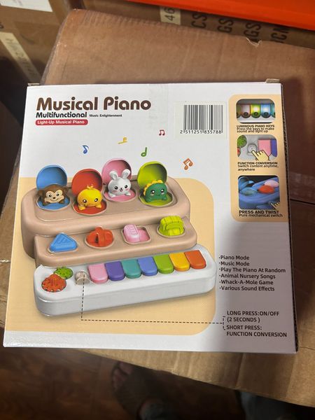 Bộ đồ chơi hộp ú òa pop-up và đàn piano mini – Đàn phím nhiều màu kèm thú bật lên, đồ chơi âm nhạc cho bé