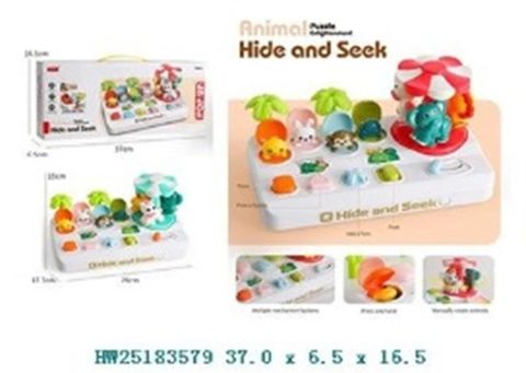 Bộ đồ chơi thú trốn tìm “Animal hide and seek” cho bé – Trò chơi gõ thú bật lên kèm búa
