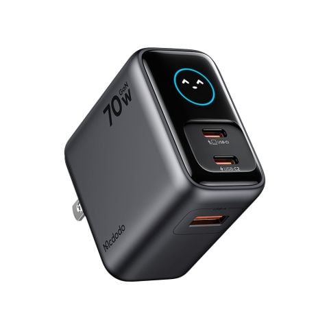 Củ Sạc Nhanh MCDODO Gana Ultra Series CH-420 70W (2*Type-C + 1USB-A port, with Color Smart Display, Support Samsung SFC3.0, Support AVS Protocol Charging)