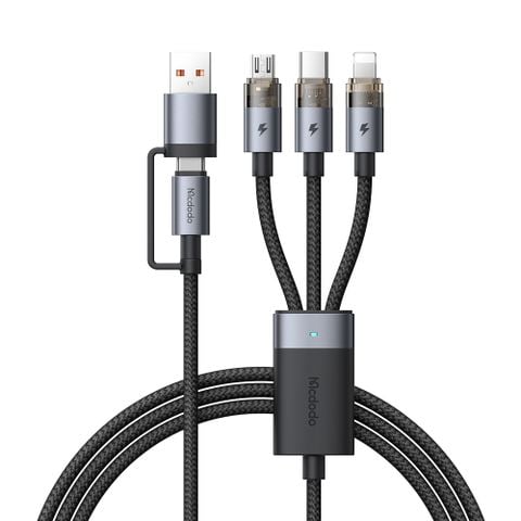 Cáp Sạc Nhanh Đa Năng 6-in-1 USB/Type-C to M+L+C MCDODO CA-726 100W (1.2m, with Charging Light)