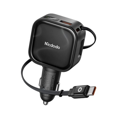 Tẩu Sạc Cho Ô Tô MCDODO FreeGo Pro series CC-867 93W (LED Display, 1*Type-C + 1*USB-A port + with 80cm Built-in Type-C Retractable Cable)