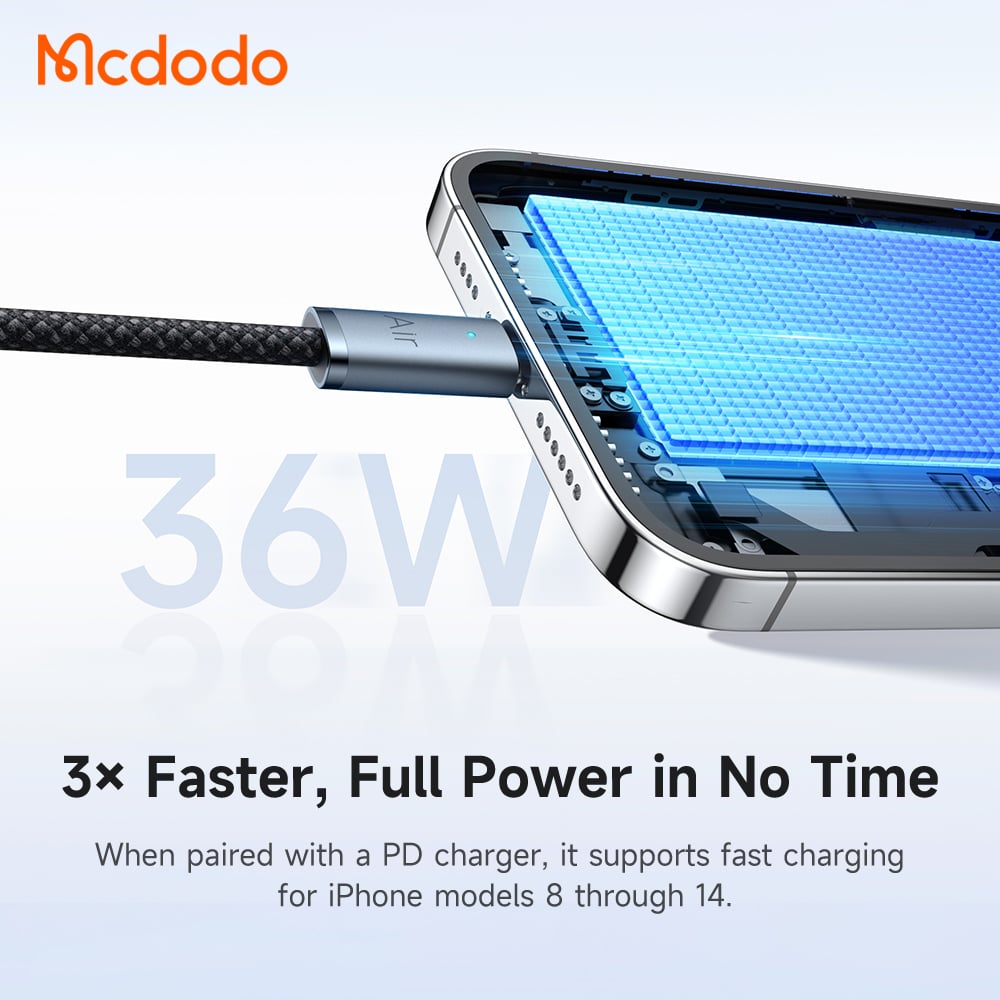 Cáp C to Lightning Mcdodo CA-778 Cab Luma 36W đầu cắm mỏng - ảnh 5