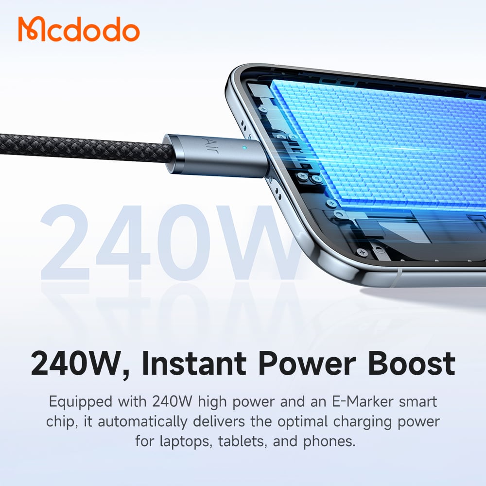Cáp C to C Mcdodo CA-708 Cab Luma 240W đầu cắm mỏng - ảnh 5