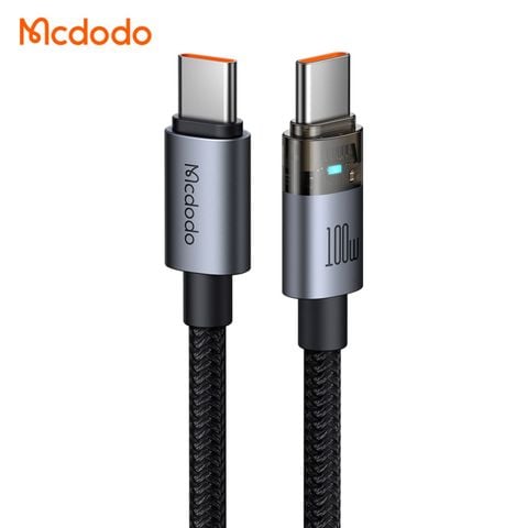 Cáp Sạc Nhanh C to C MCDODO CA-558 100W (Support Apple CarPlay, Dual-Sided Indicator, 1.2m, 480Mbps)