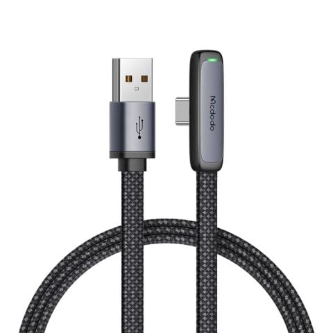 Cáp Sạc Nhanh USB to Type C MCDODO CA-334 100W (6A, 90-Degree Elbow Braided Data Cord, Soft LED Indicator, 480Mbps)