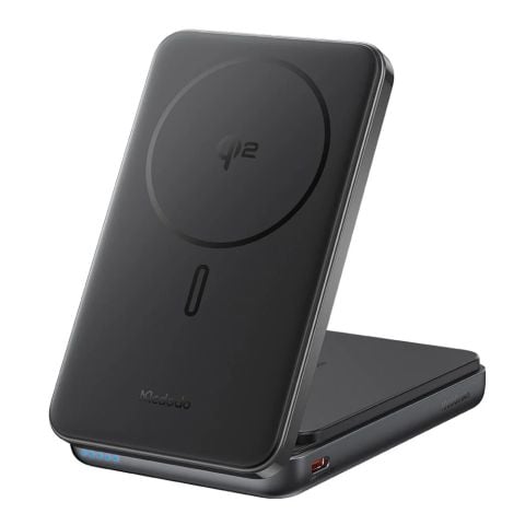 Pin Dự Phòng Không Dây 2-in-1 MCDODO MC-631 10000mAh 20W (With Foldable Phone Stand, Qi2 15W Wireless Charging, 1*Type-C port, LED Display)