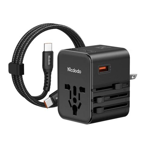 Củ Sạc Du Lịch Đa Năng MCDODO G5 Series CP-326 25W (2*Type-C + 1*USB-A, US/UK/EU/AU, with USB-C to USB-C Cable)