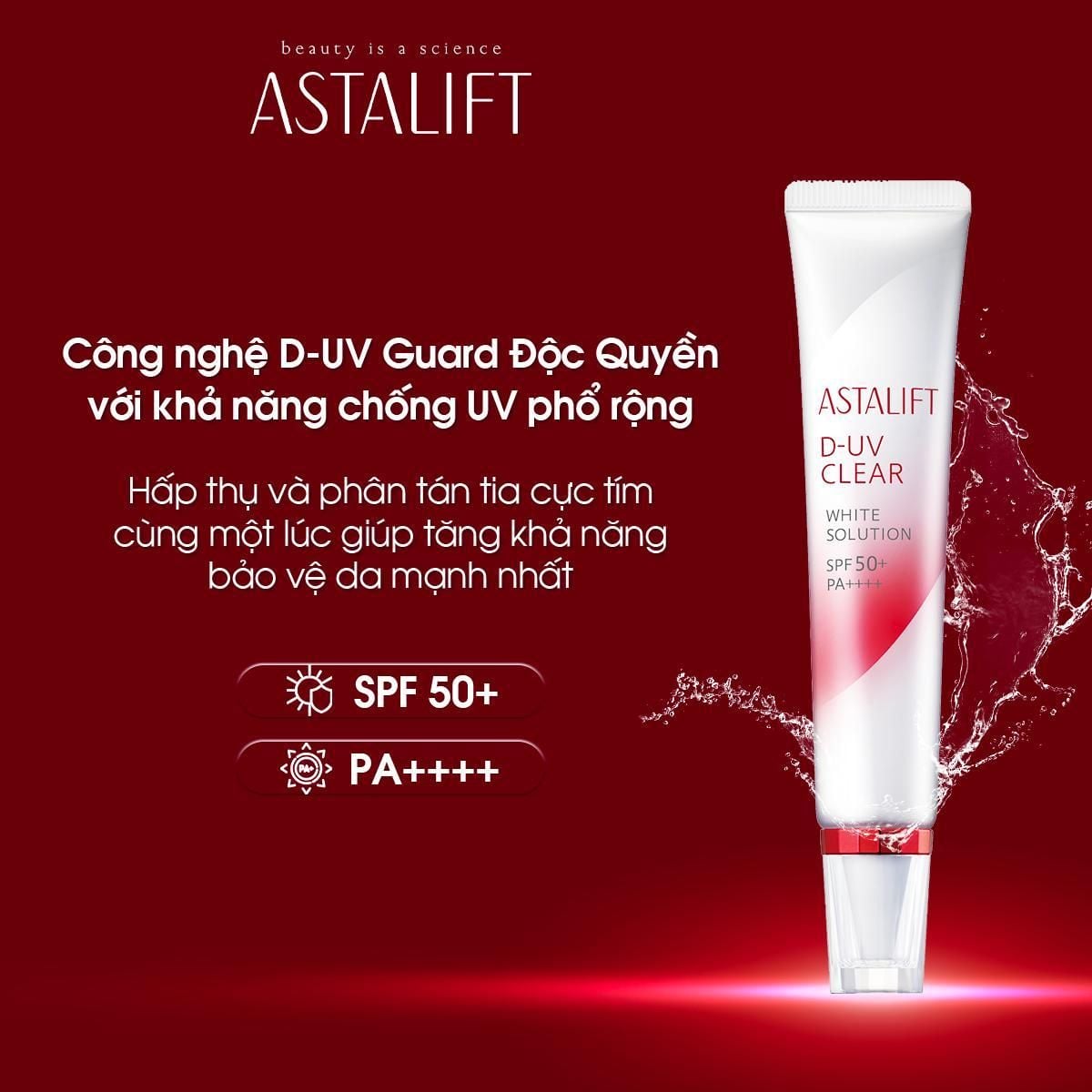  Kem Chống Nắng ASTALIFT D-UV Clear White Solution SPF50+ PA++++ Thay Thế Kem Lót, Chăm Sóc Da Hư Tổn 30ml 