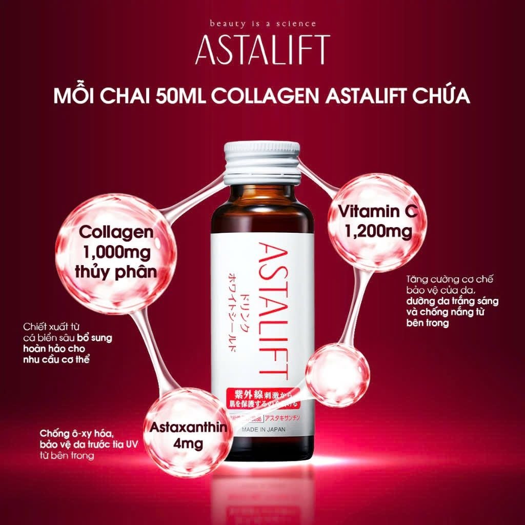  [Combo 20 chai] Nước Uống ASTALIFT Drink White Shield Collagen Dưỡng Da 