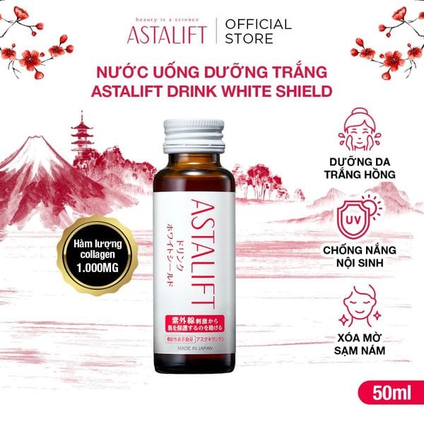  [HỘP 10 CHAI] Nước Uống Collagen ASTALIFT White Shield Drink 1000MG Collagen _ MUA 1 TẶNG 2 hộp cùng loại 