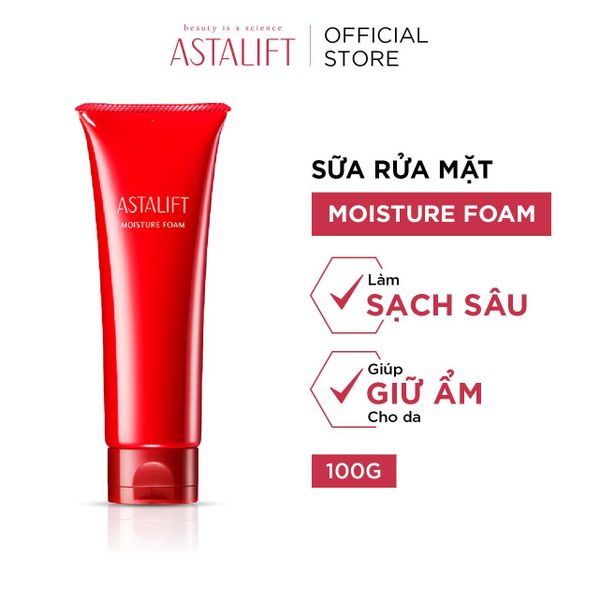  Sữa Rửa Mặt ASTALIFT Moisture Foam Làm Sạch Sâu, Giúp Giữ Ẩm Cho Làn Da 100G 