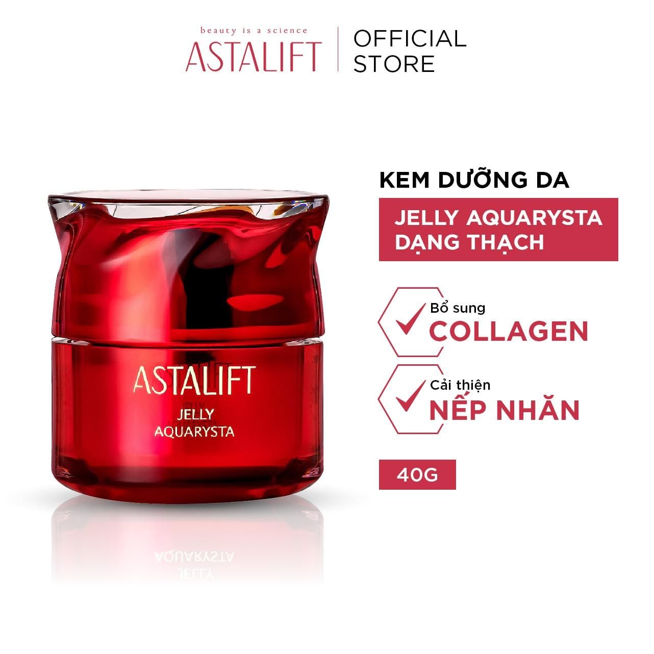  Kem Dưỡng Da ASTALIFT Jelly Aquarysta Dạng Thạch Bổ Sung Collagen, Cải Thiện Nếp Nhăn 40g 