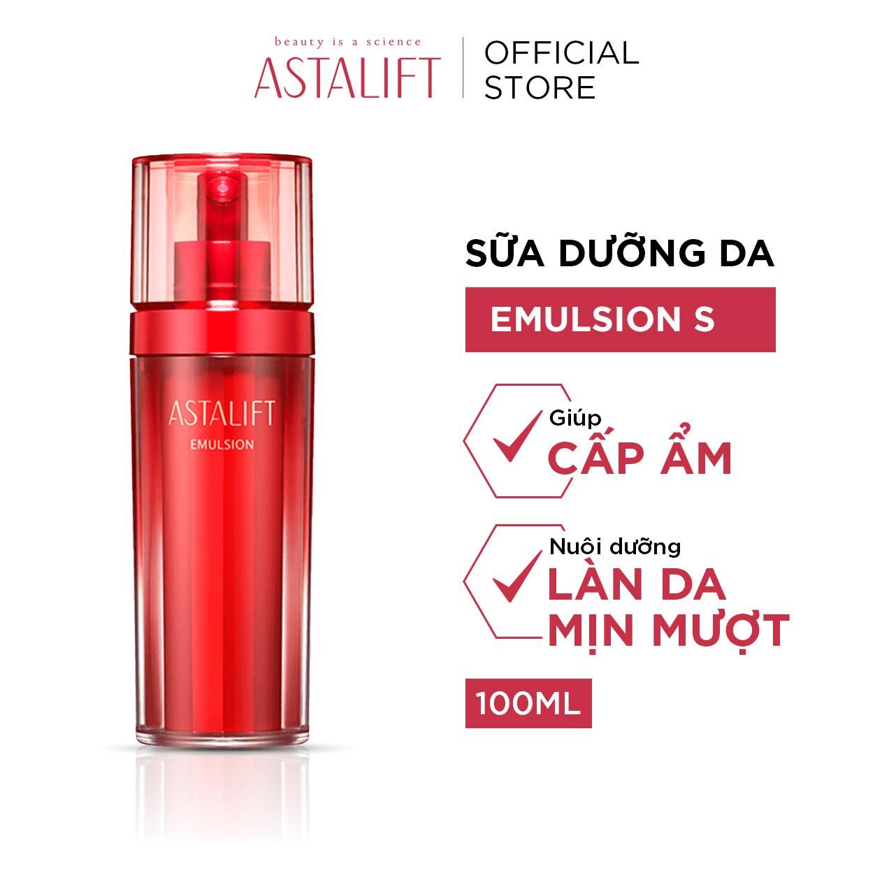  Sữa Dưỡng Da ASTALIFT Emulsion S Giúp Cấp Ẩm, Nuôi Dưỡng Làn Da Mịn Mượt 100ml 