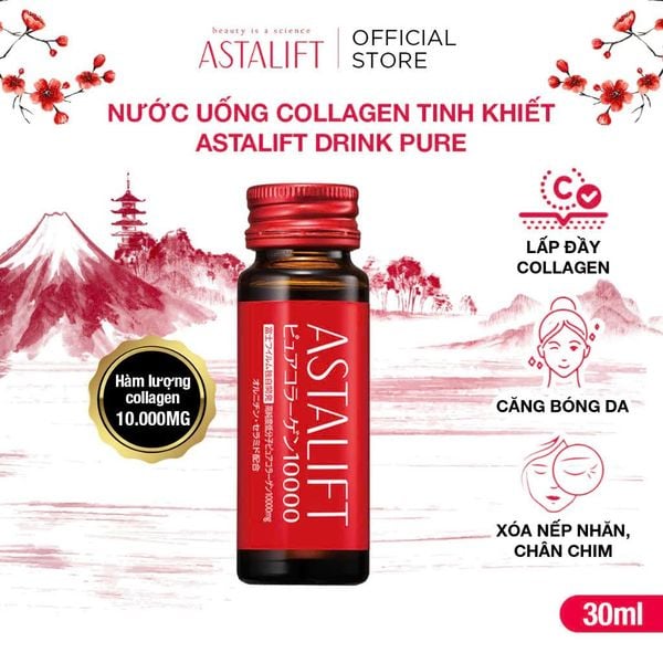  [HỘP 10 CHAI] Nước Uống Collagen ASTALIFT Drink Pure 10.000MG _ MUA 1 TẶNG 2 hộp cùng loại 
