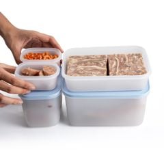 Bộ 5 hộp đựng thực phẩm Tupperware trữ đông Gen II 170ml, 1L, 1L1 và 2L5