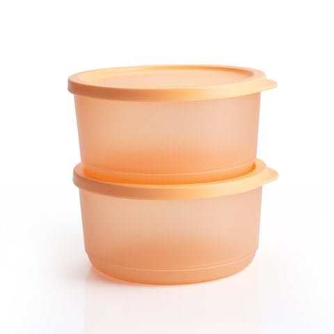 Bộ 2 hộp đựng thực phẩm Tupperware trữ khô và mát Stacking Round Medium 530ml