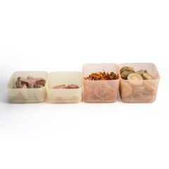 Bộ 4 hộp đựng thực phẩm Tupperware trữ khô và mát Cubix Square 1L và 650mL