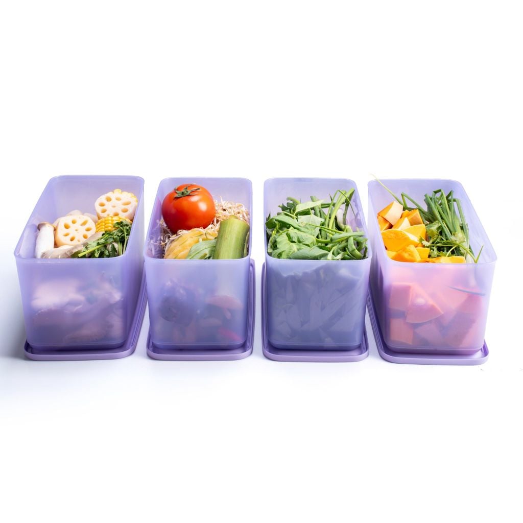 Bộ 4 hộp Tupperware trữ khô và mát Cubix Rectangle 3.1L
