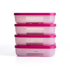 Bộ 4 hộp đựng thực phẩm Tupperware trữ đông Gen I Medium 650ml - Sheer Fdust