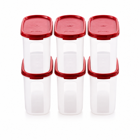 Bộ 6 hộp Tupperware trữ khô Modular Mates Oval 1.1L - Cranberry