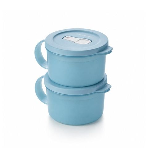 Bộ 2 hộp Tupperware hâm nóng trong lò vi sóng Crystalwave Gen II Soup Mug 520ml - Dolphy