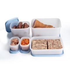 Bộ 5 hộp đựng thực phẩm Tupperware trữ đông Gen II 170ml, 1L, 1L1 và 2L5