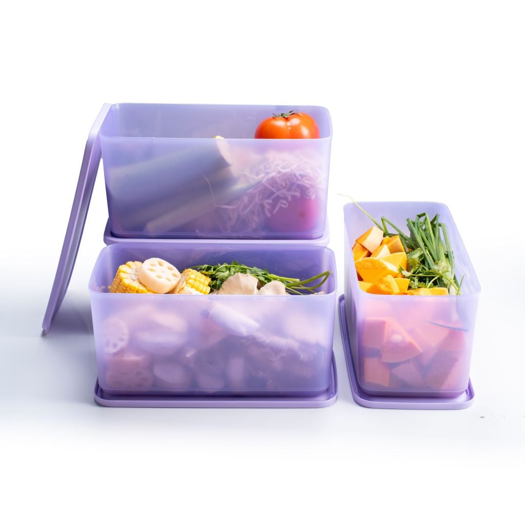 Bộ 4 hộp Tupperware trữ khô và mát Cubix Rectangle 3.1L