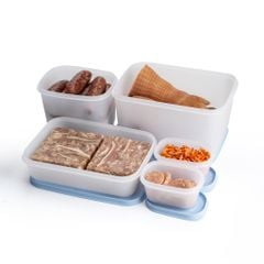 Bộ 5 hộp đựng thực phẩm Tupperware trữ đông Gen II 170ml, 1L, 1L1 và 2L5