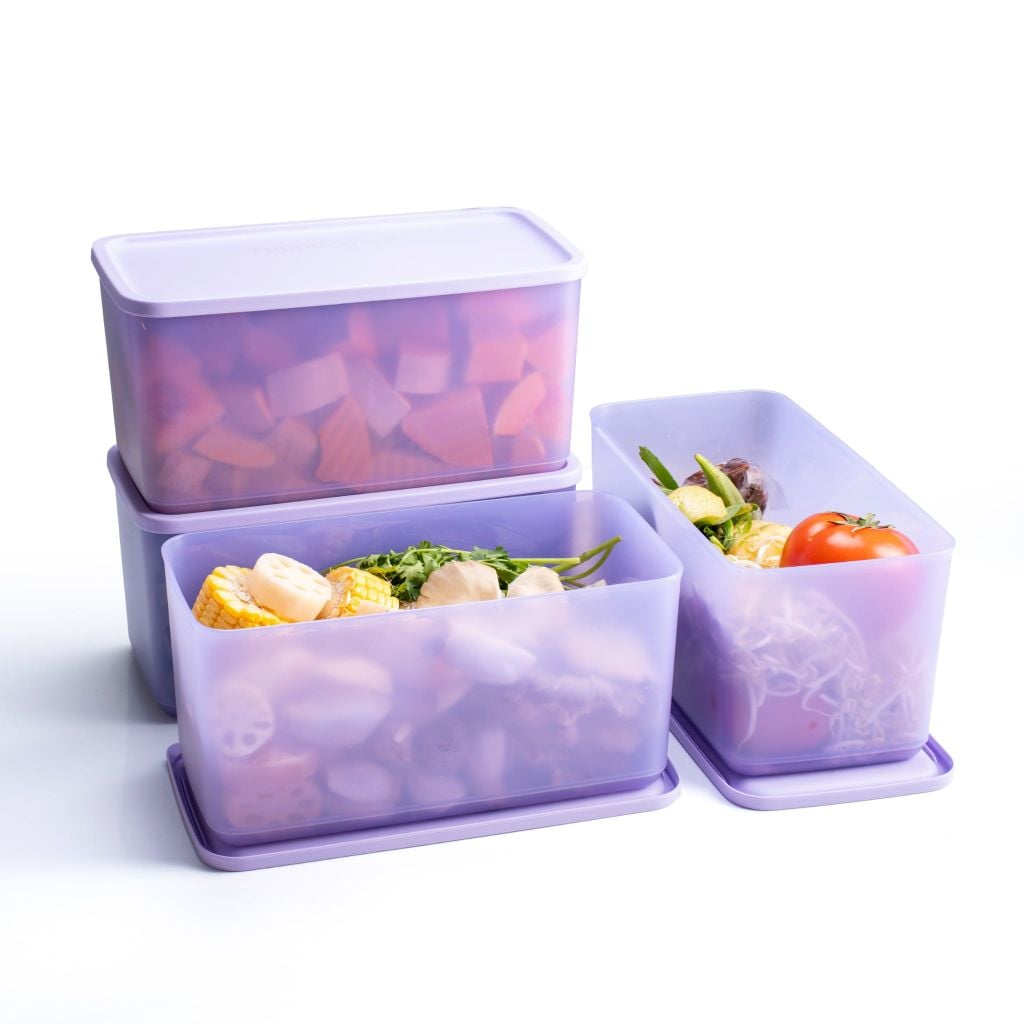Bộ 4 hộp Tupperware trữ khô và mát Cubix Rectangle 3.1L