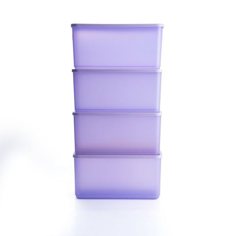 Bộ 4 hộp Tupperware trữ khô và mát Cubix Rectangle 3.1L