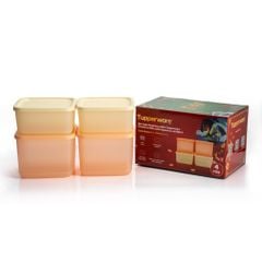 Bộ 4 hộp đựng thực phẩm Tupperware trữ khô và mát Cubix Square 1L và 650mL
