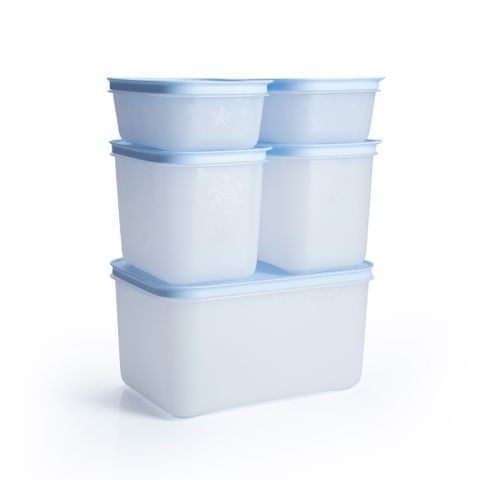 Bộ 5 hộp Tupperware trữ đông Gen II 450ml, 1.1L, 2.5L