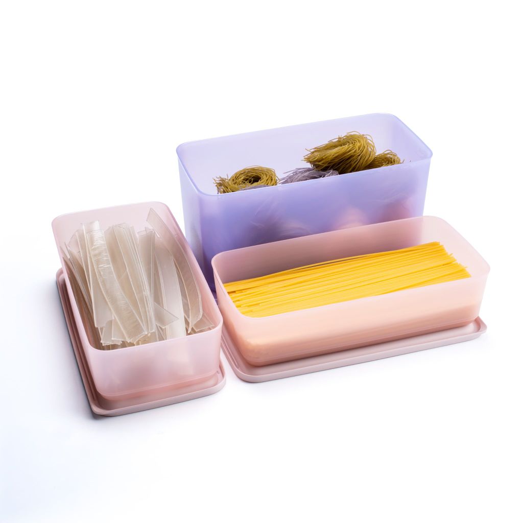 Bộ 3 hộp đựng thực phẩm Tupperware trữ khô và mát Cubix Rectangle 3.1L và 1.4L